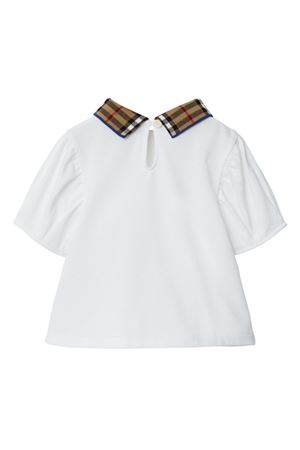 Polo in cotone bianco BURBERRY KIDS | 8078460A1464